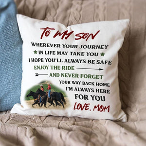 Mom To Son - Enjoy The Ride - Pillow Case