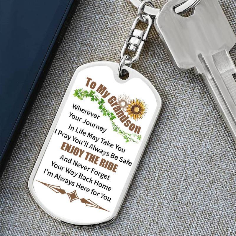 To My GrandSon - Enjoy The Ride - Keychain