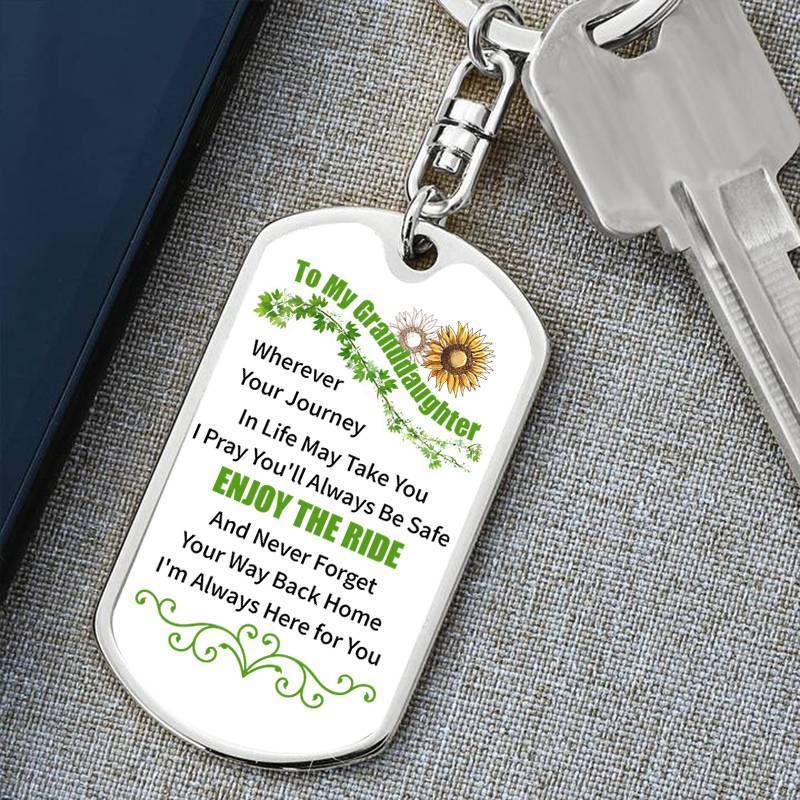 To My GrandDaughter - Enjoy The Ride - Keychain