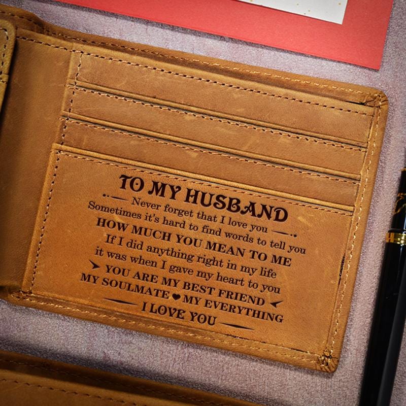To My Husband - You Are My Everything - Genuine Leather Wallet