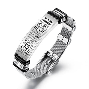 To My Grandson - Never Lose - Stainless Steel Bracelet