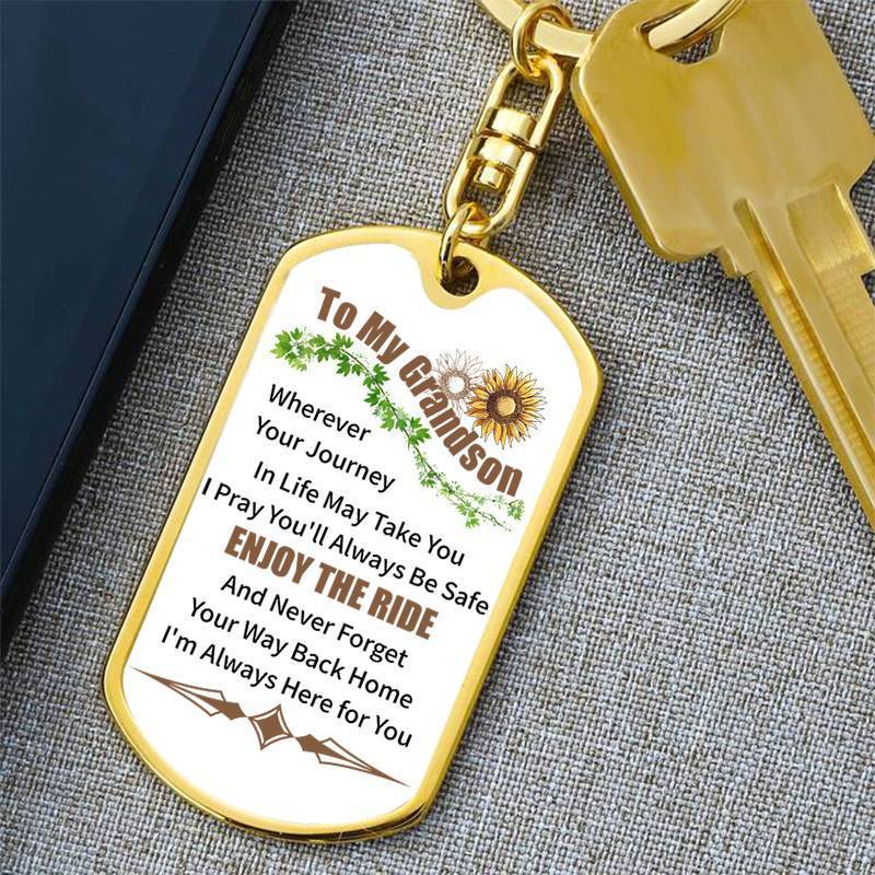To My GrandSon - Enjoy The Ride - Keychain
