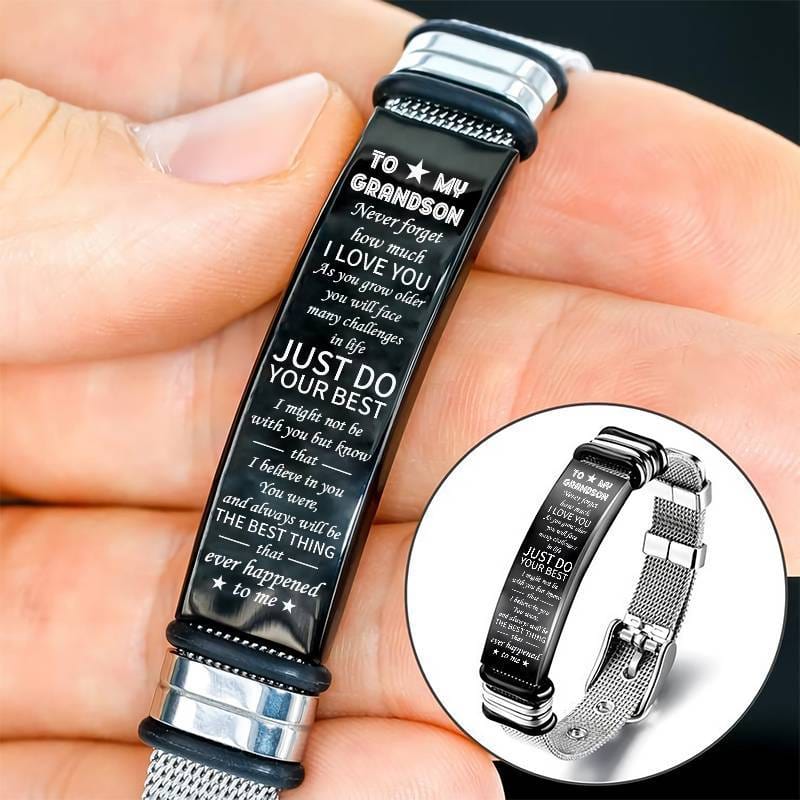 To My Grandson - Just do your best - Stainless Steel Bracelet