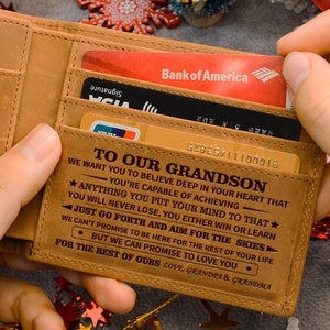To Our GrandSon - Genuine Premium Leather Card Wallet