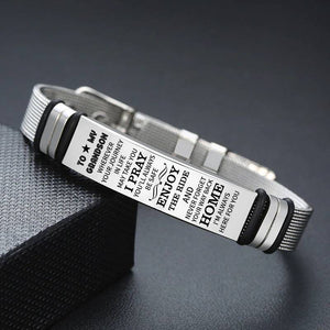 To My Grandson - Enjoy The Ride - Stainless Steel Bracelet