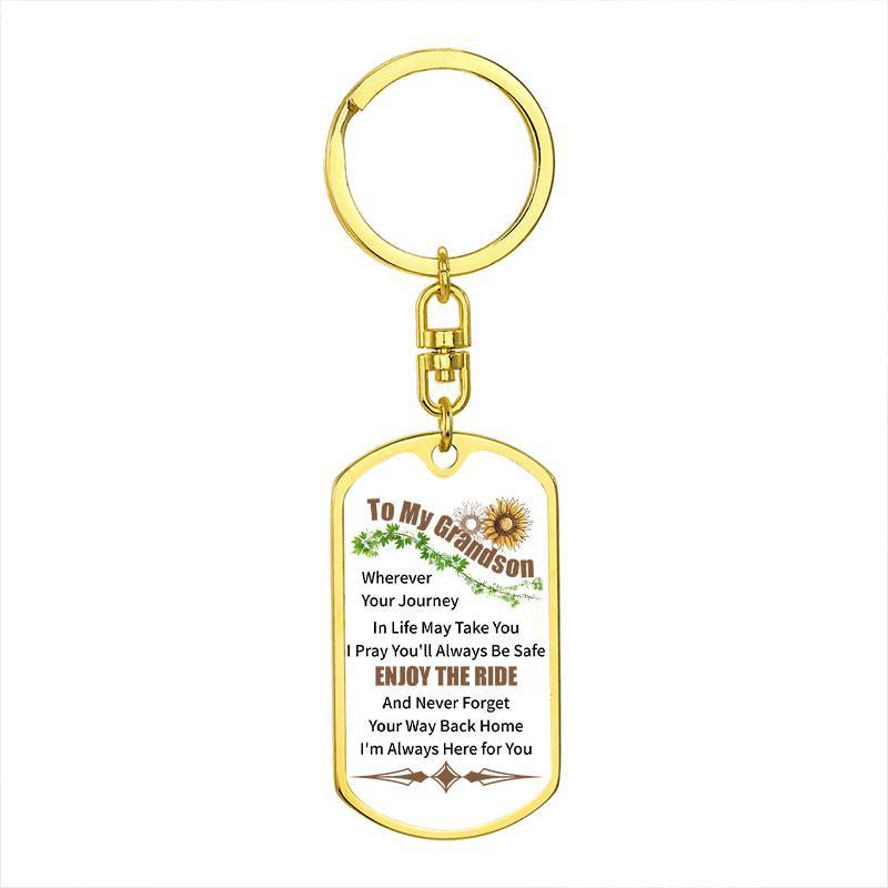 To My GrandSon - Enjoy The Ride - Keychain