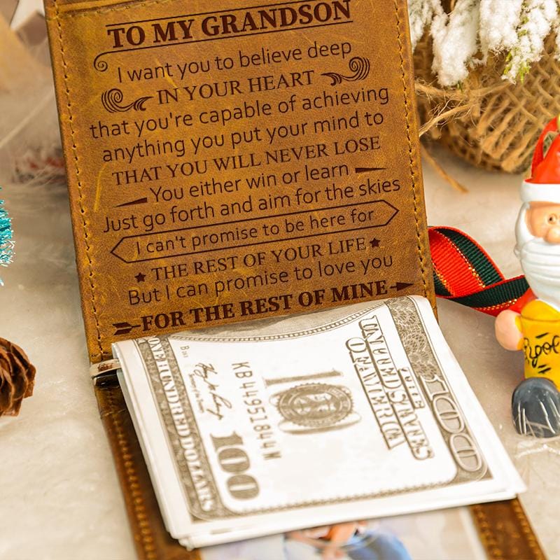 To My Grandson - Never Lose - Money Clip Wallet