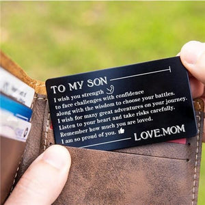 Mom To Son - Listen To Your Heart - Engraved Wallet Card