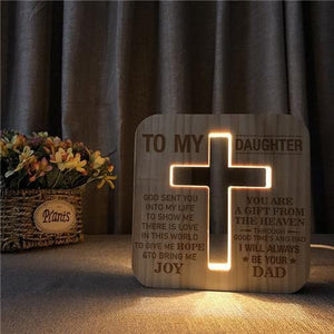 Dad To Daughter - God Sent You Into My Life  - Cross Lamp