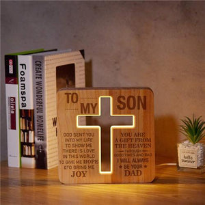 Dad To Son - God Sent You Into My Life  - Cross Lamp