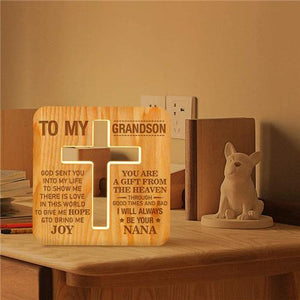 Nana To Grandson - God Sent You Into My Life  - Cross Lamp