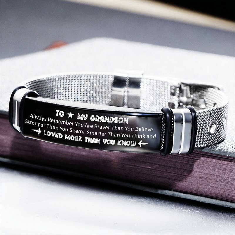 To My Grandson - Loved More Than You Know - Stainless Steel Bracelet