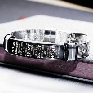 To My Grandson - Enjoy The Ride - Stainless Steel Bracelet