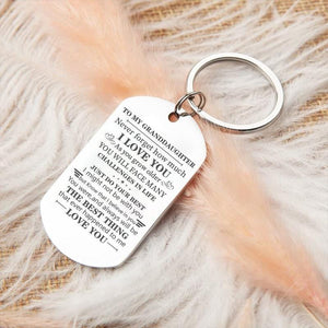 To My Granddaughter - Just Do Your Best - Inspirational Keychain