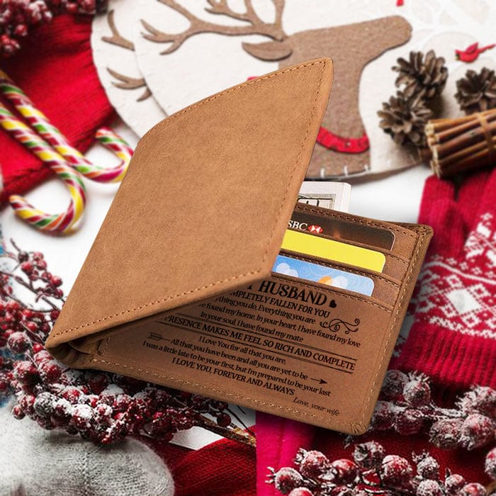 To My Husband I Have Completely Fallen For You - Bifold Wallet - To My Husband, Gift For Husband, Anniversary, Engagement, Wedding, Marriage Gift, Christmas Gift