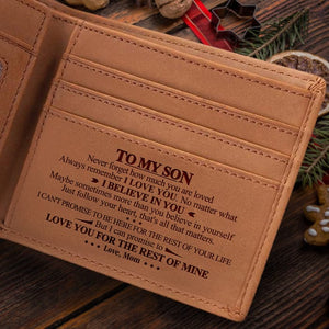 To My Son, Love You For The Rest Of My Life - Bifold Wallet - To My Son, Gift For Son, Son Gift From Dad And Mom, Birthday Gift For Son, Christmas Gift