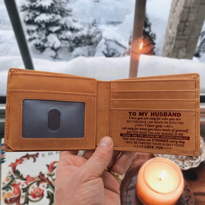 Thank You For Loving Me Unconditionally - Bifold Wallet - To My Husband, Gift For Husband, Anniversary, Engagement, Wedding, Marriage Gift, Christmas Gift