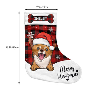 Meowy Christmas & Merry Woofmas - Christmas Dogs & Smiling Cats - Personalized Christmas Stocking