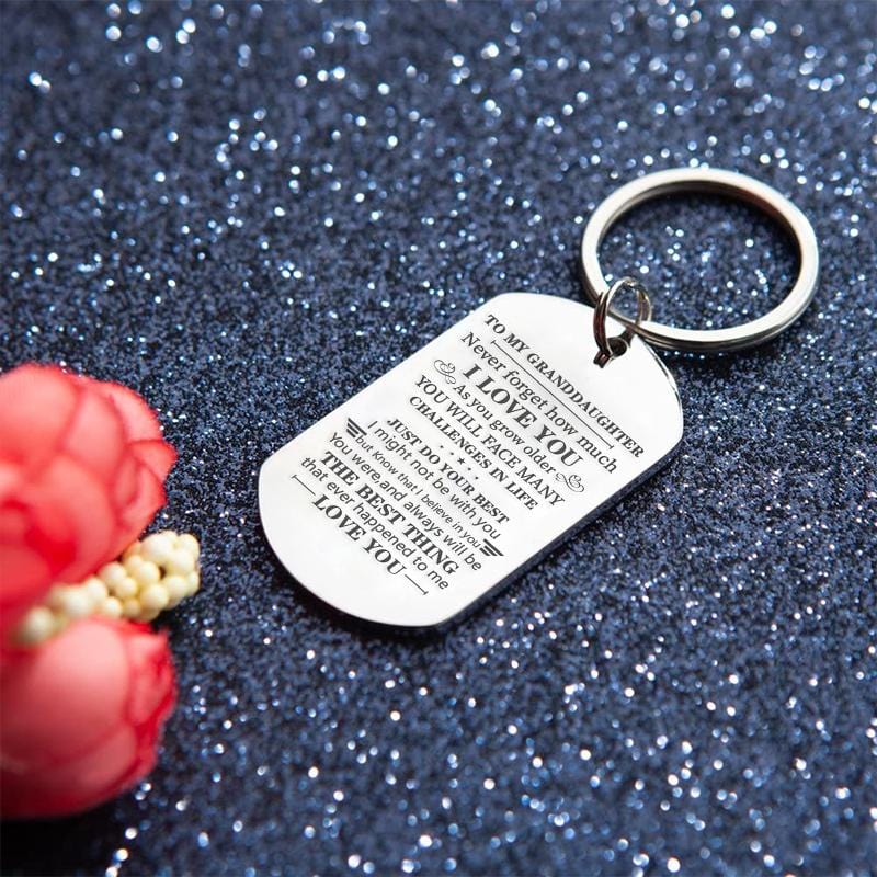 To My Granddaughter - Just Do Your Best - Inspirational Keychain