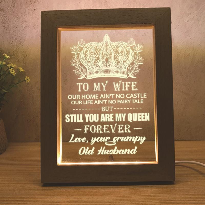 Husband To Wife - You Are My Queen Forever - Frame Lamp