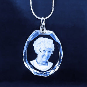 Custom 2D Photo Crystal Oval Pendant