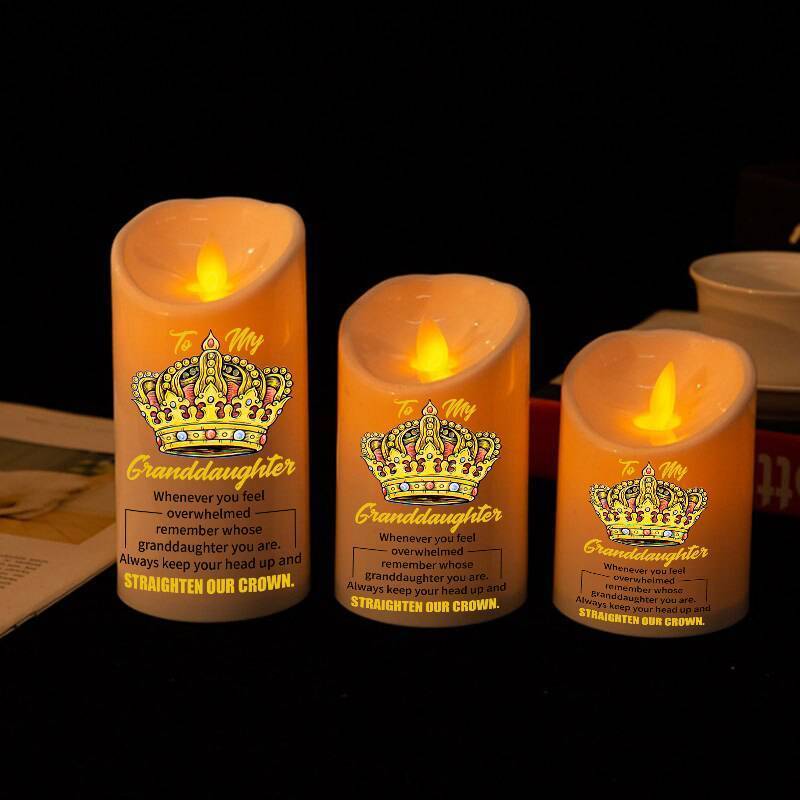 To My GrandDaughter - Straighten Your Crown - LED candle