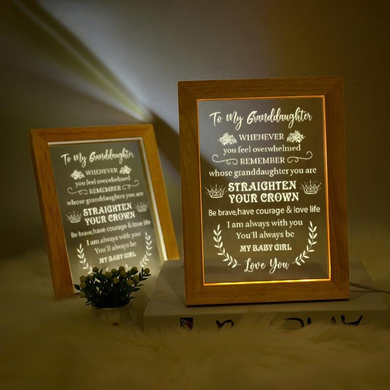 To My Granddaughter - Straighten Your Crown - Frame Lamp