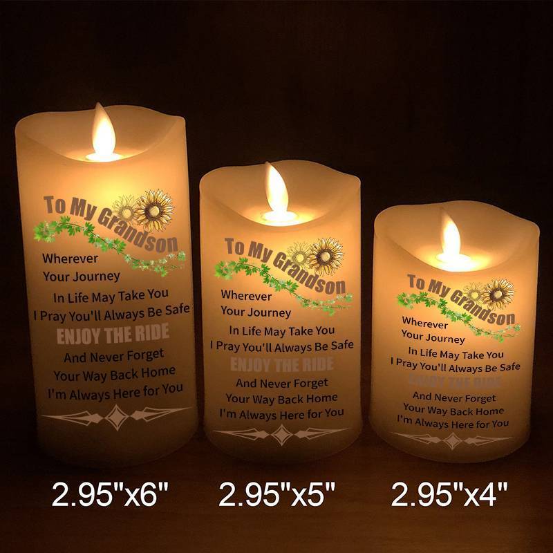 To My GrandSon - Enjoy The Ride - LED candle