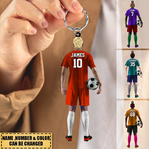Personalized Soccer Player Arcylic Keychain for Soccer Lovers