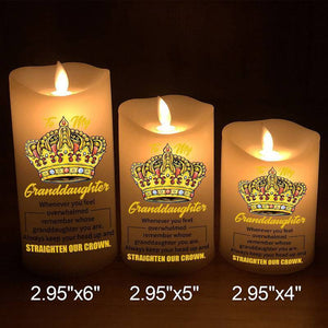 To My GrandDaughter - Straighten Your Crown - LED candle