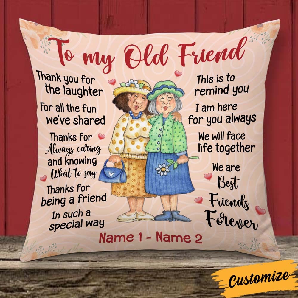 Personalized Old Friends Pillow cover