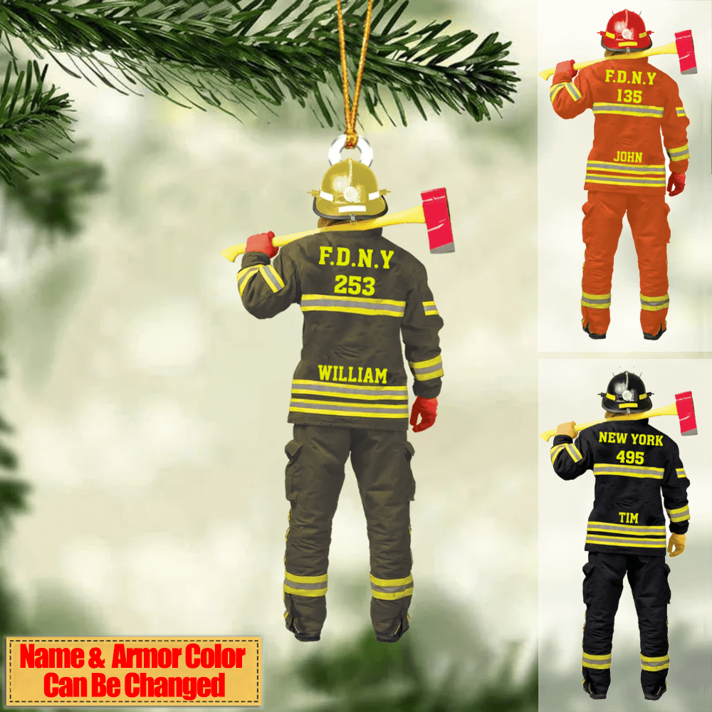 Personalized Ornament Gifts For Firefighter - Custom Ornaments Gift For Fireman