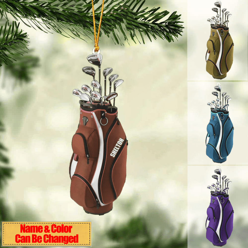 Personalized Golf Bag Christmas Ornament for Golf Players, Custom Golf Bag Color Ornament for Dad