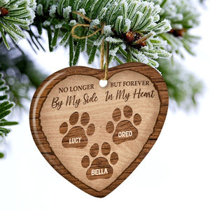 Dog & Cat Lovers Forever In My Heart - Memorial Gift - Christmas Gift - Personalized Custom Heart Ceramic Ornament