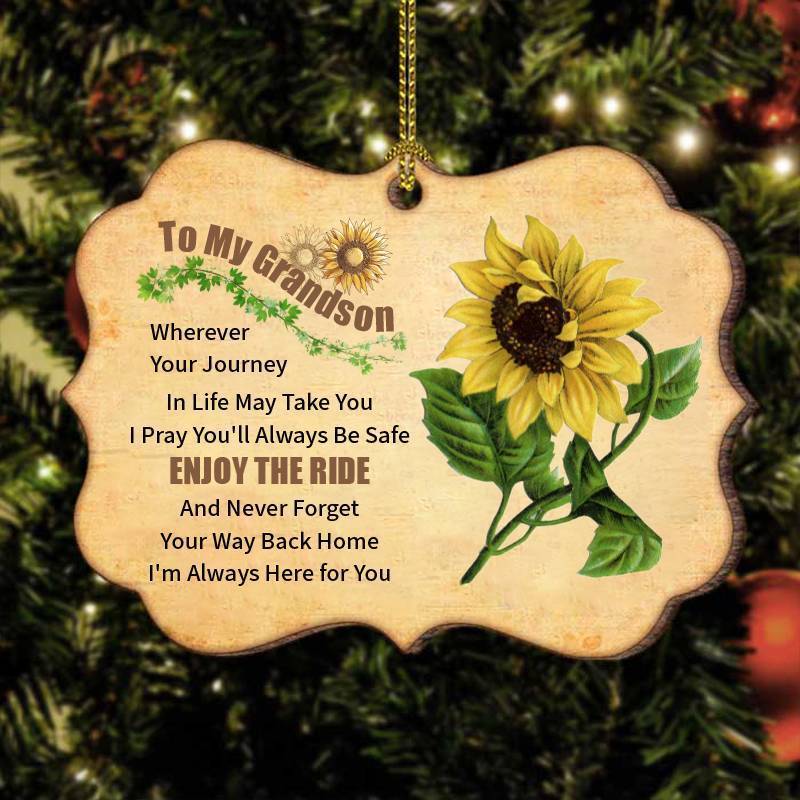 To My Grandson-Enjoy the Ride- Wood Ornament