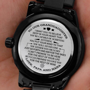 To Our Granddaughter - Engraved Luxurious Casual Quartz Wrist Watch