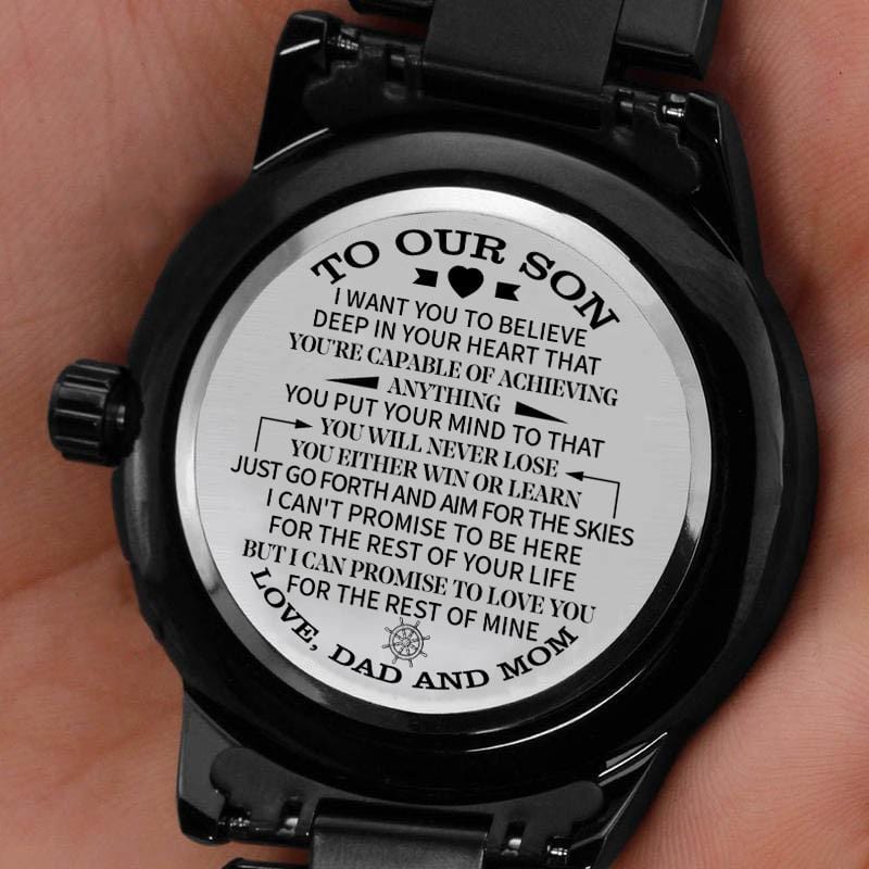 To Our Son - Engraved Luxurious Casual Quartz Wrist Watch