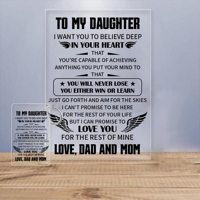 To My Daughter - You Will Never Lose Keychain and Nigh Light Plaque