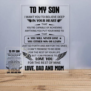 To My Son - You Will Never Lose Keychain and Nigh Light Plaque