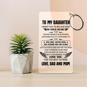 To My Daughter - You Will Never Lose Keychain and Nigh Light Plaque