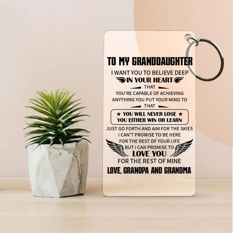 To My GrandDaughter - You Will Never Lose Keychain and Nigh Light Plaque