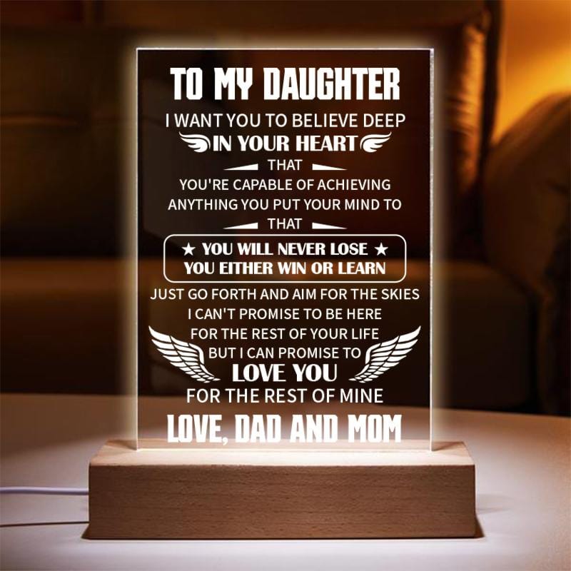 To My Daughter - You Will Never Lose Keychain and Nigh Light Plaque