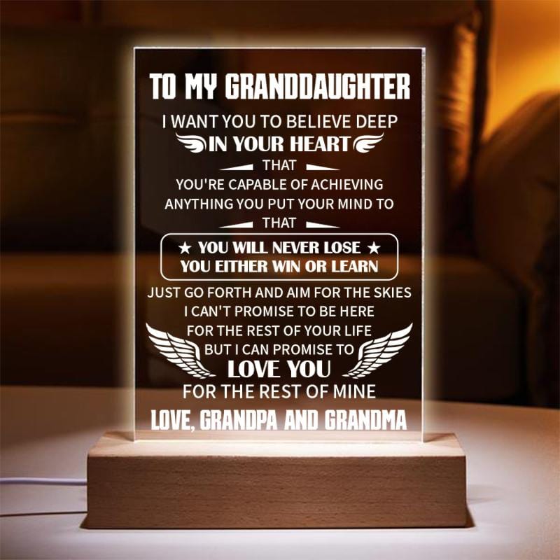 To My GrandDaughter - You Will Never Lose Keychain and Nigh Light Plaque