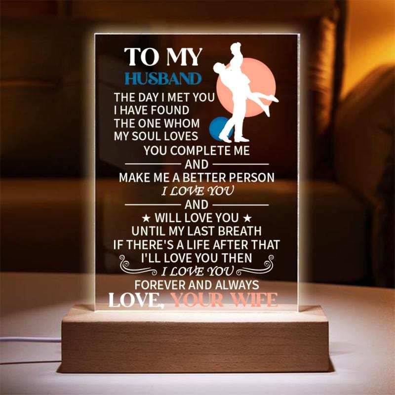 To My Husband- The Day I Met You - Keychain and Nigh Light Plaque