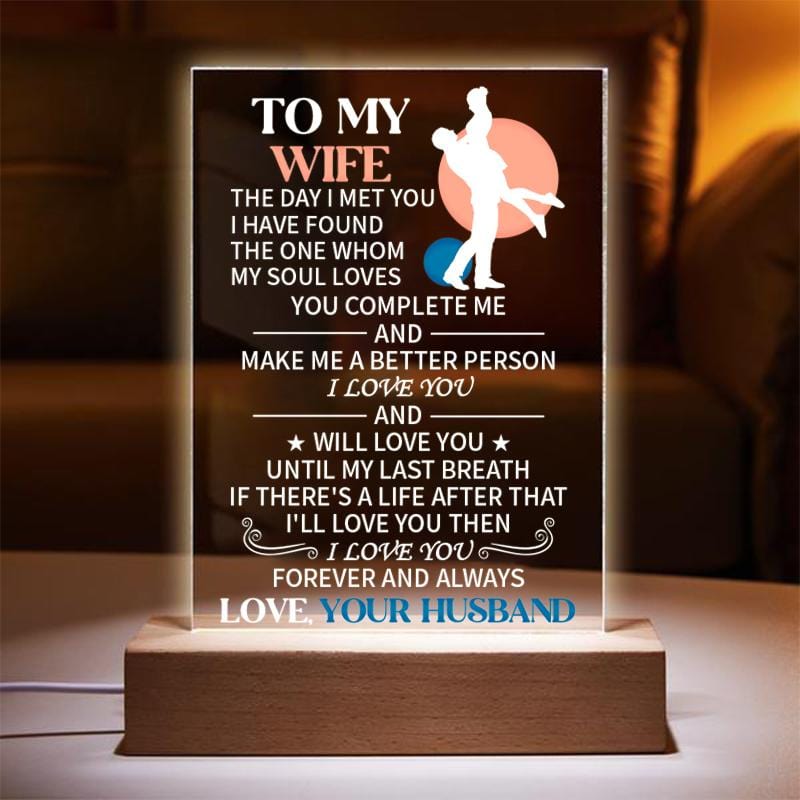 To My Wife - The Day I Met You - Keychain and Nigh Light Plaque