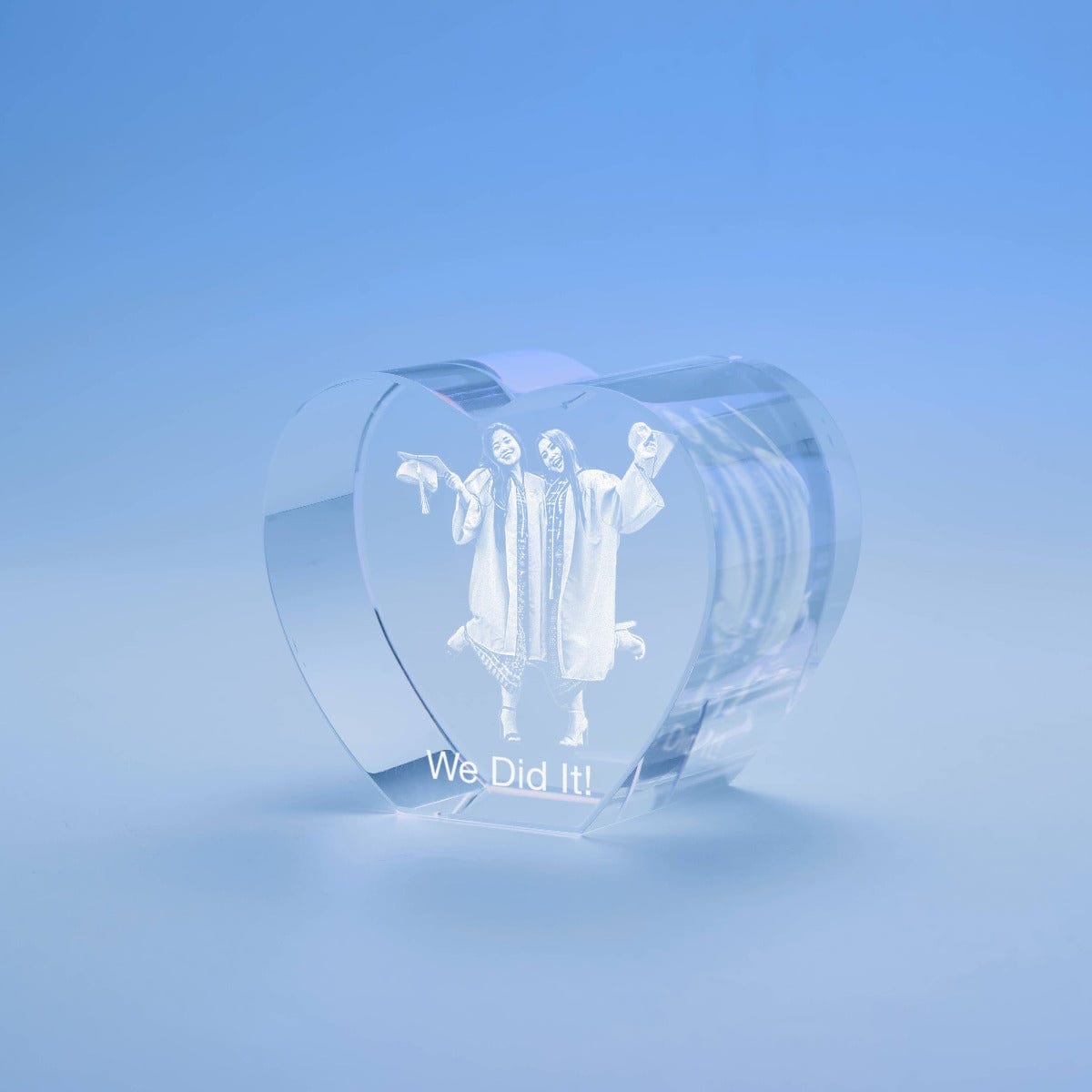 Personalized Custom Photo engraved Heart Shape Crystal - Crystal Hear Shape For Valentine's Day, Memorial Day. A Great Gift to Treasure.