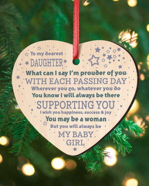 I'm Prouder Of You - Amazing Gift For Daughter Heart Ornament (Wood)