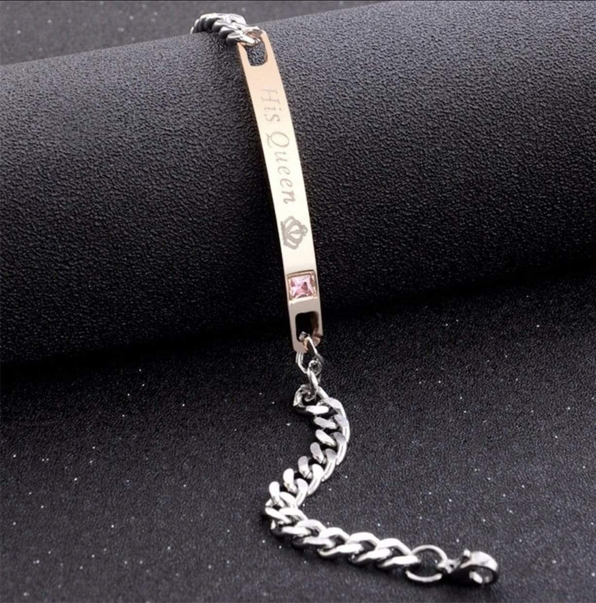 Couple Matching Bracelets Set, His Queen Her King