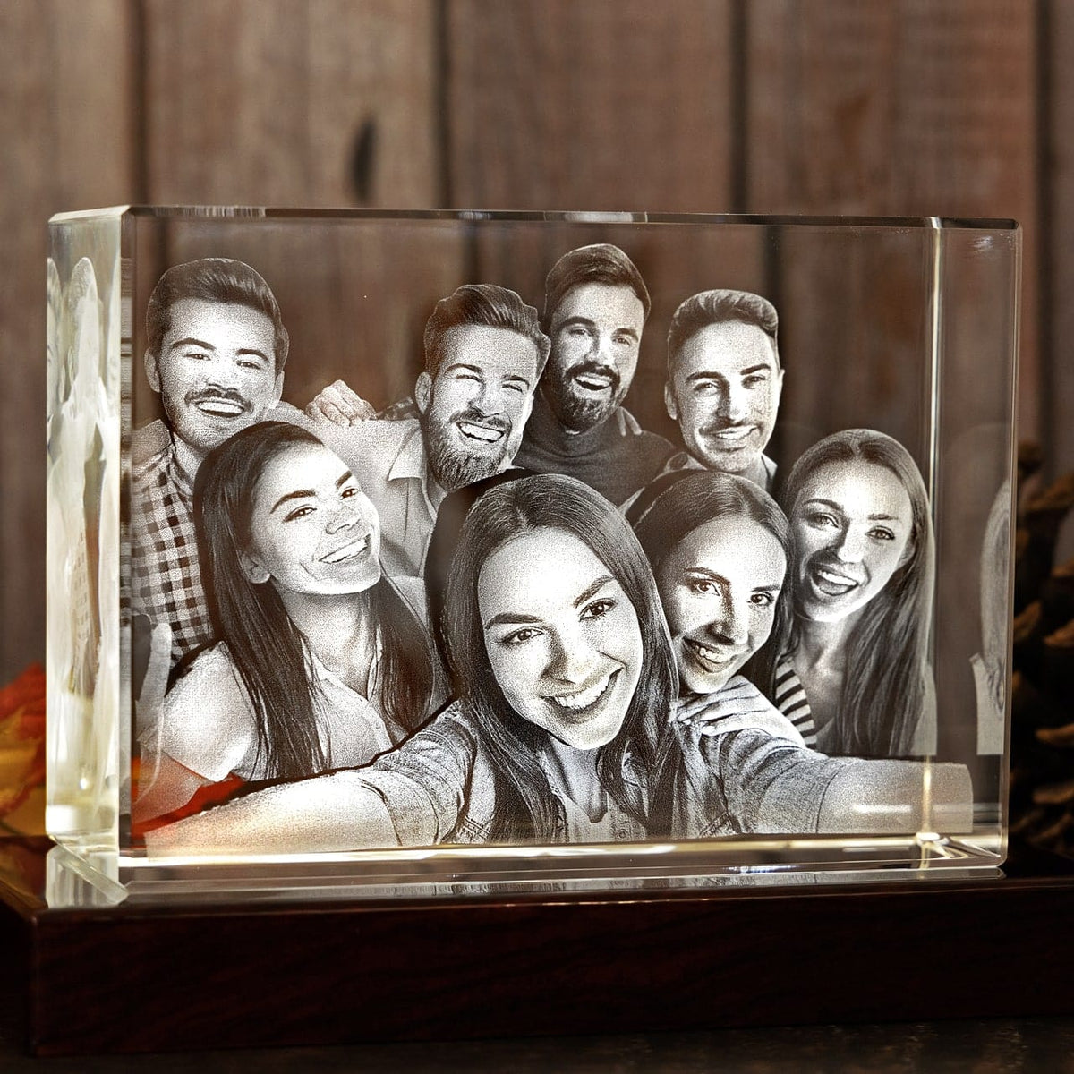 Personalized Custom Photo engraved Crystal - Crystal Rectangle For Valentine's Day, Memorial Day. A Great Gift to Treasure.