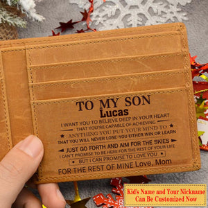 Personalized To My Son - Genuine Premium Leather Card Wallet